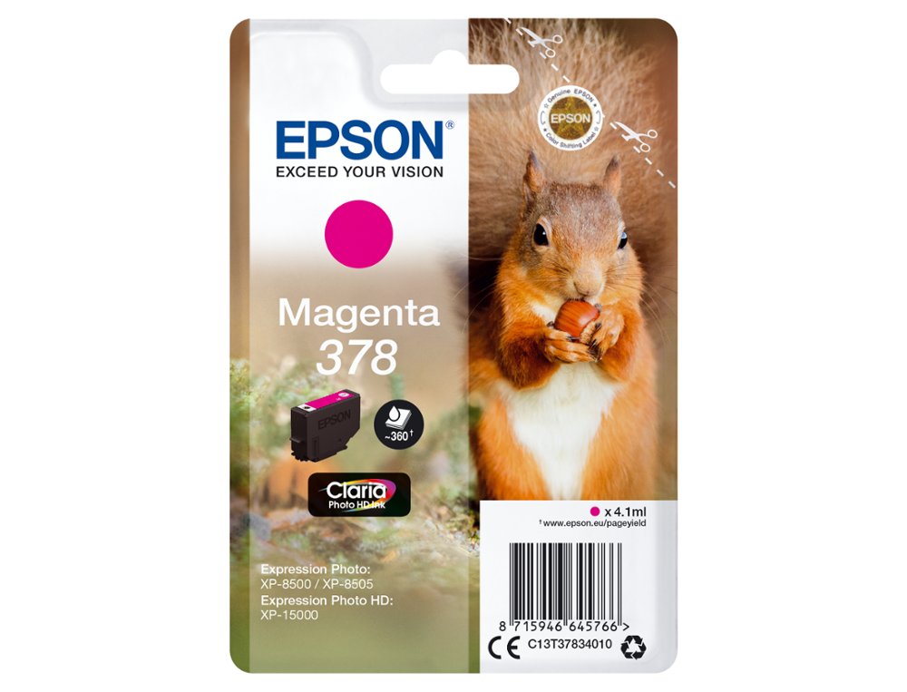 CARTOUCHE ENCRE EPSON 378 XP-8605 / 8606 / XP-15000 / XP-8500 / 8505 COULEUR MAGENTA 360 PAGES