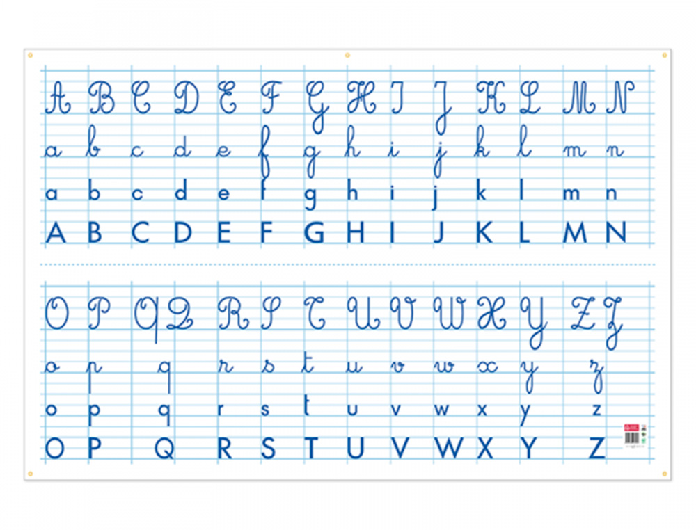 TABLEAU ALPHABET ET SEYES RECTO/VERSO BOUCHUT GRANDREMY PELLICULE EFFACABLE 5 OEILLETS DE SUSPENSION