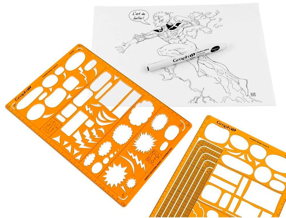 TRACE-BULLES GRAHP'IT BD COMICS MANGAS MODELE B TAILLES ET FORMES DIVERSES