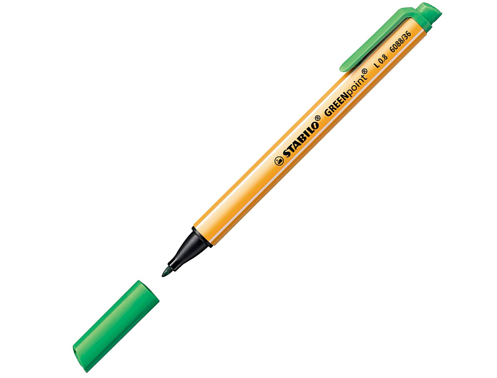 STYLO-FEUTRE STABILO GREENPOINT PLASTIQUE RECYCLE ECRITURE MOYENNE 0,8MM POINTE MULTIFONCTION COLORIS VERT