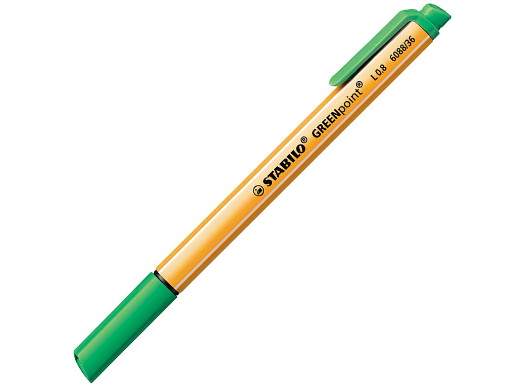 STYLO-FEUTRE STABILO GREENPOINT PLASTIQUE RECYCLE ECRITURE MOYENNE 0,8MM POINTE MULTIFONCTION COLORIS VERT