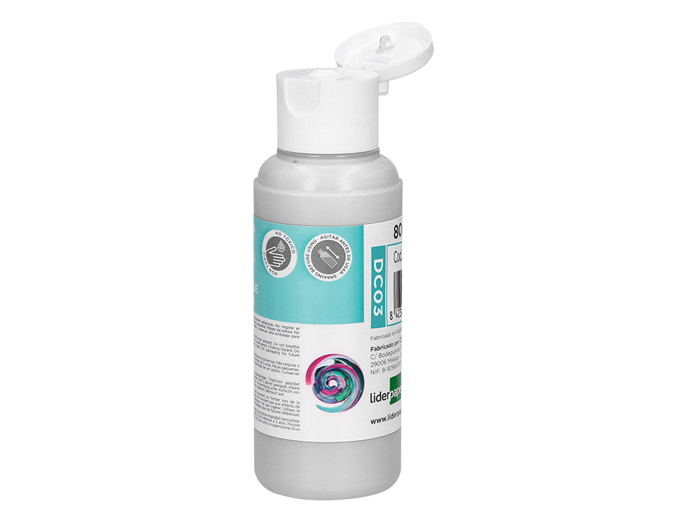 PEINTURE ACRYLIQUE LIDERPAPEL COLORIS BLANC BOUTEILLE 80ML