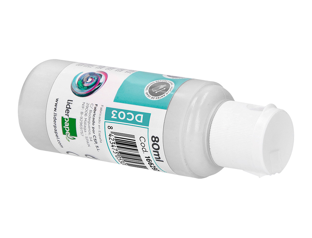 PEINTURE ACRYLIQUE LIDERPAPEL COLORIS BLANC BOUTEILLE 80ML