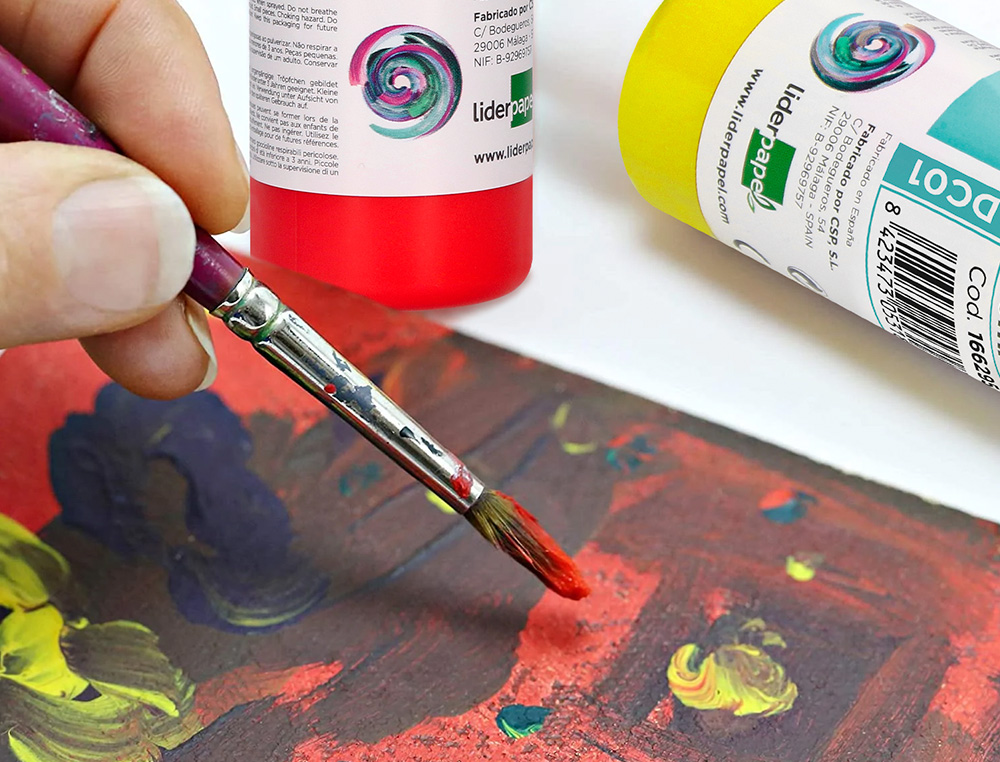 PEINTURE ACRYLIQUE LIDERPAPEL COLORIS BLANC BOUTEILLE 80ML