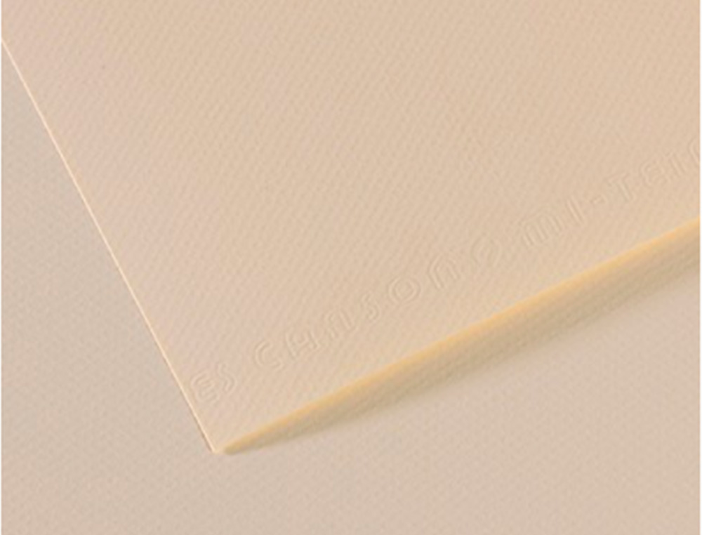 PAPIER DESSIN CANSON FEUILLE MI-TEINTES N 110 GRAIN GELATINE HAUTE TENEUR COTON 160G 50X65CM UNICOLORE LYS
