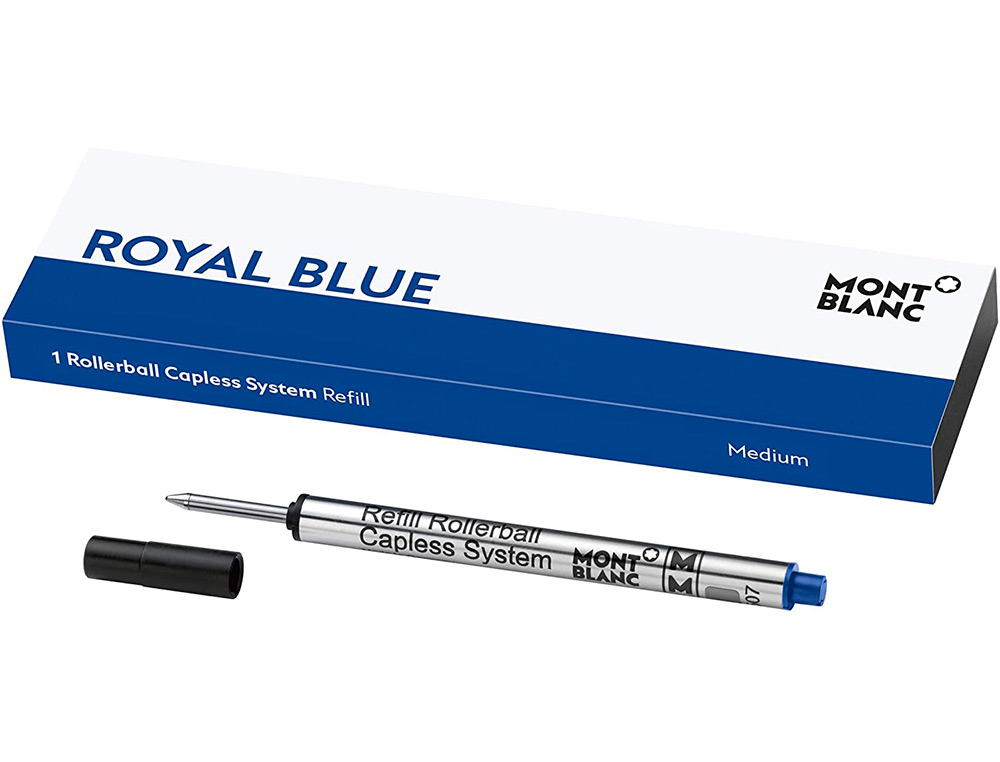 RECHARGE ROLLER CARPENTRAS TYPE MONT BLANC  BLEU.        BLISTER DE 2