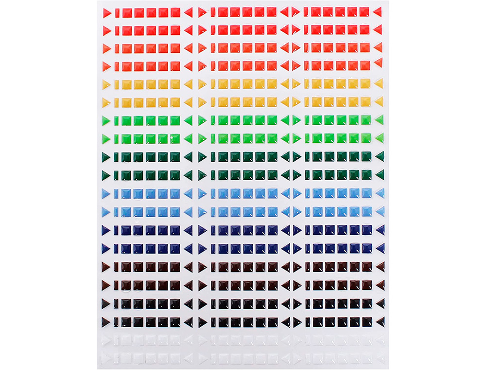 PACK DE 960 GOMMETTES SODERTEX 3D EPOXY FORMES GEOMETRIQUES - 17 X 22 CM - 2 PLANCHES - COLORIS ASSORTIS