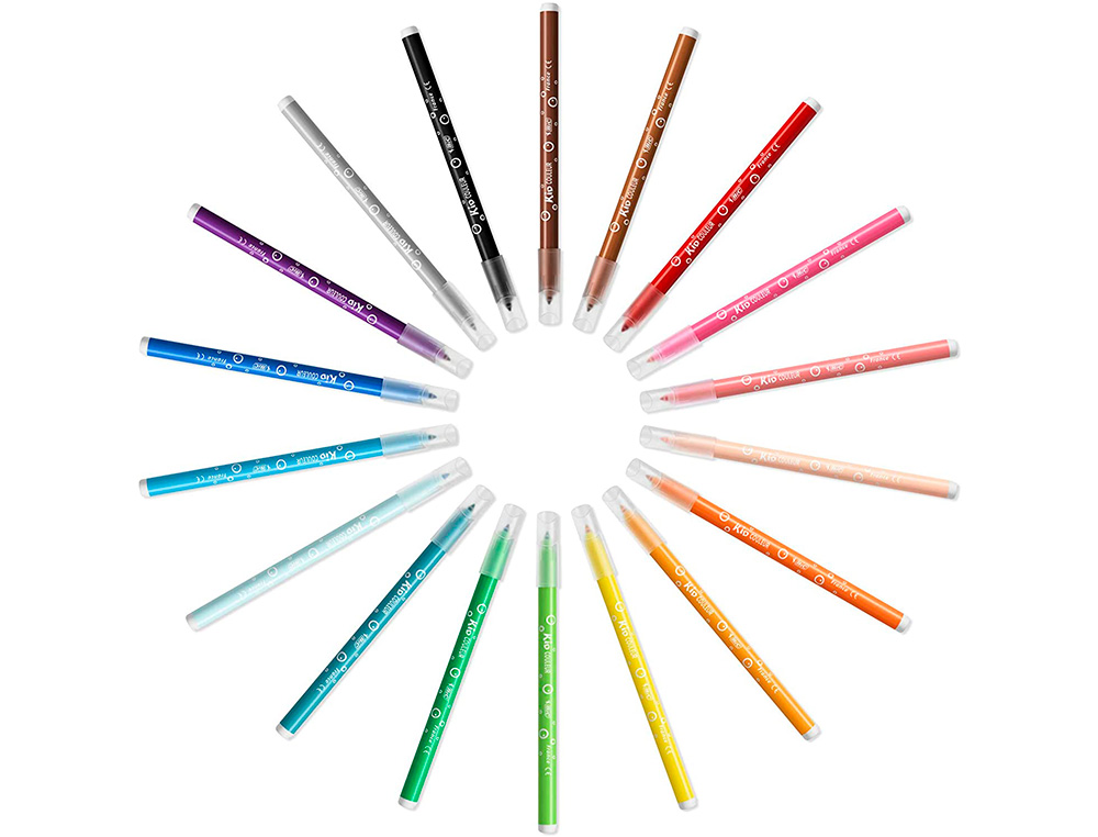 FEUTRES DE COLORIAGE BIC ENCRE ULTRA LAVABLE. POINTE   DE 1 MM. D COR FANTAISIE. POT DE 36 UNIT S
