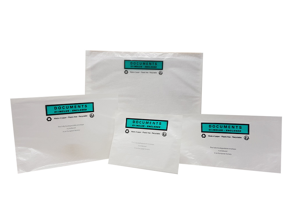 POCHETTE ADHESIVE PAPER LIST PORTE-DOCUMENTS CRISTAL DL    P/100