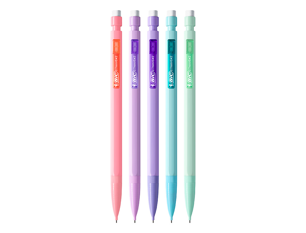 PORTE-MINES BIEN MATIC 0,7MM COLORIS PASTEL BOITE DE 12