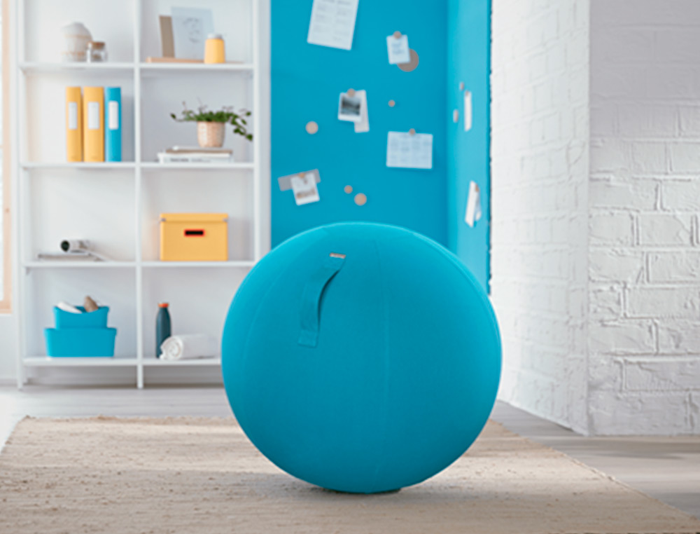 BALLON D'ASSISE ERGONOMIQUE LEITZ ERGO COSY ACTIVE BLEU 65CM DIAMETRE