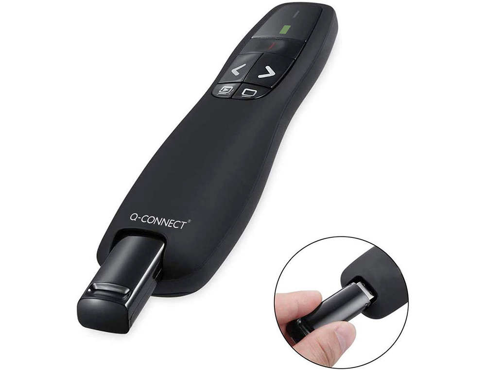 TELECOMMANDE Q-CONNECT POUR PRESENTATIONS AVEC 5 BOUTONS  LASER JUSQUE 20 MT MICRO      RECEPTEUR USB
