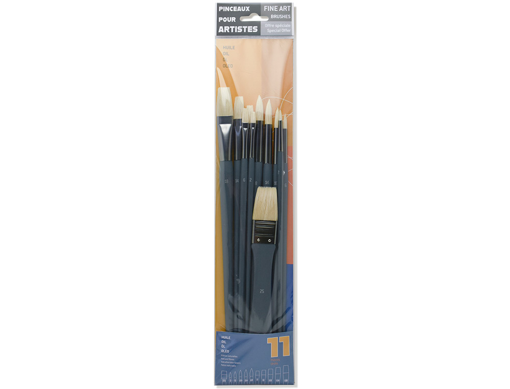 ETUI DE 11 PINCEAUX MAX SAUER A L'HUILE ASSORTIMENT
