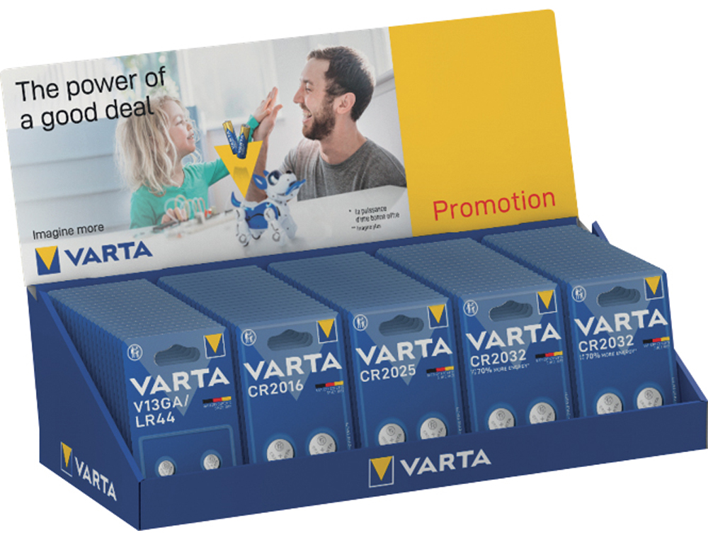 PRESENTOIR COMPTOIR VARTA PILE LITHIUM BLISTER ASSORTIS 100 UNITES