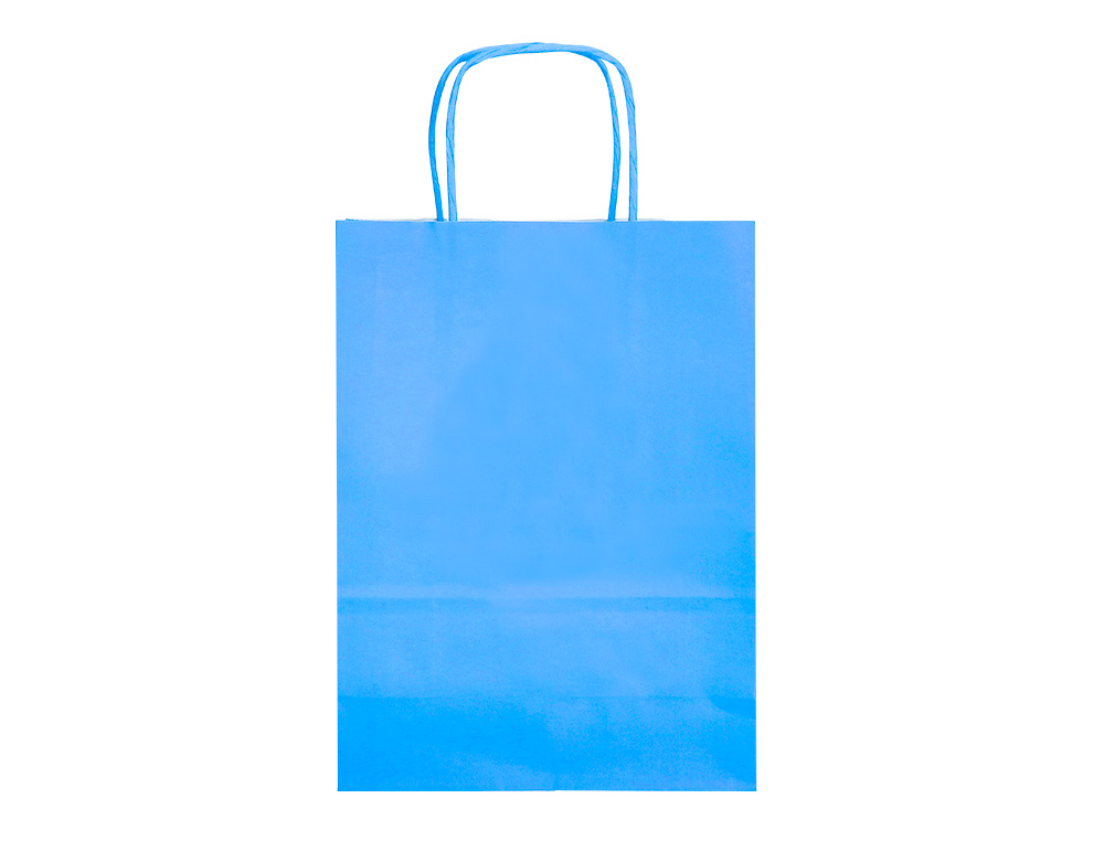 SAC PAPIER Q-CONNECT CELLULOSE S ANSE TORSADEE 240X320X10MM COLORIS BLEU CIEL