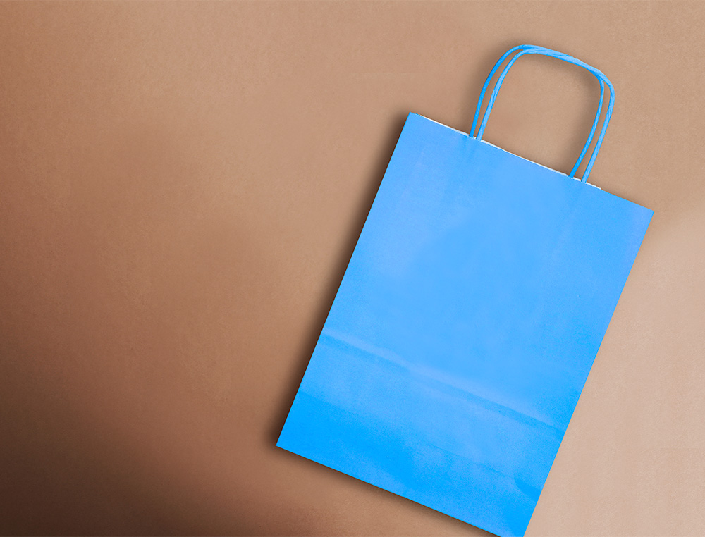 SAC PAPIER Q-CONNECT CELLULOSE S ANSE TORSADEE 240X320X10MM COLORIS BLEU CIEL