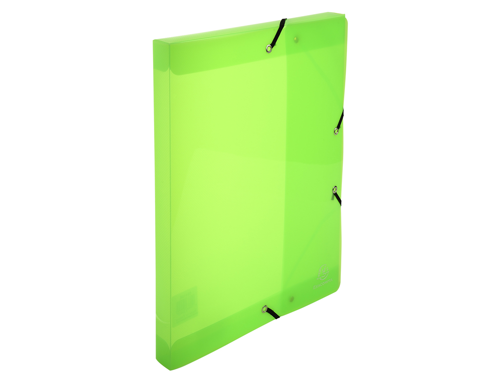 BOITE CLASSEUR EXACOMPTA A4 PP CRYSTAL COLOURS FERMETURE ELASTIQUE DOS 25MM COLORIS ASSORTIS