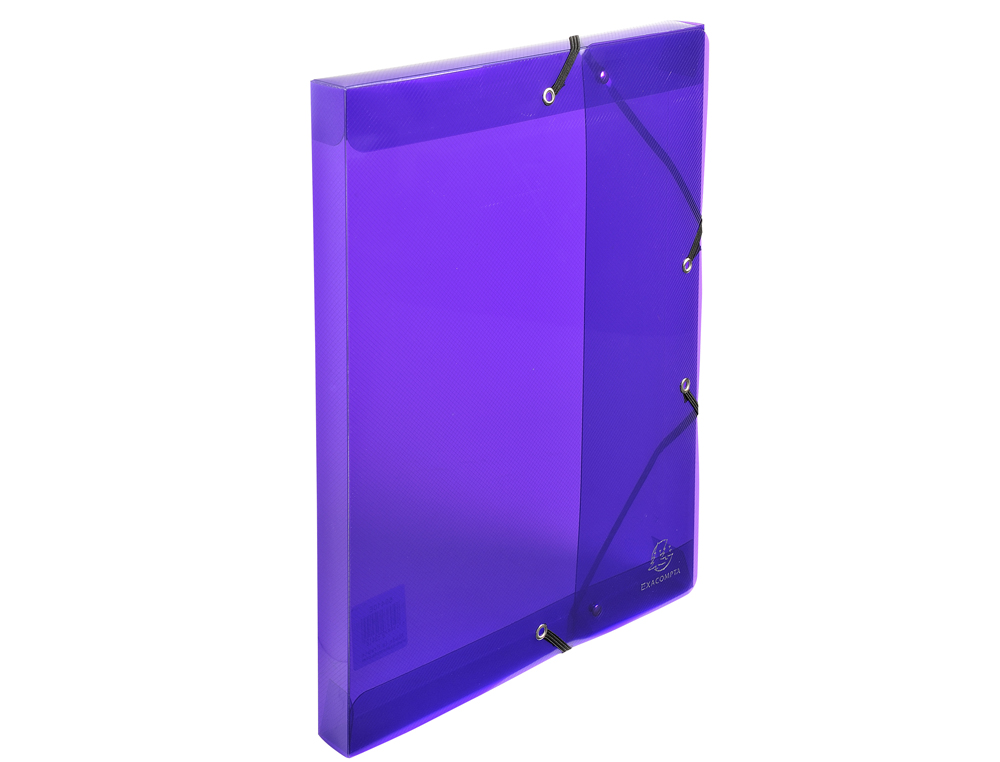 BOITE CLASSEUR EXACOMPTA A4 PP CRYSTAL COLOURS FERMETURE ELASTIQUE DOS 25MM COLORIS ASSORTIS