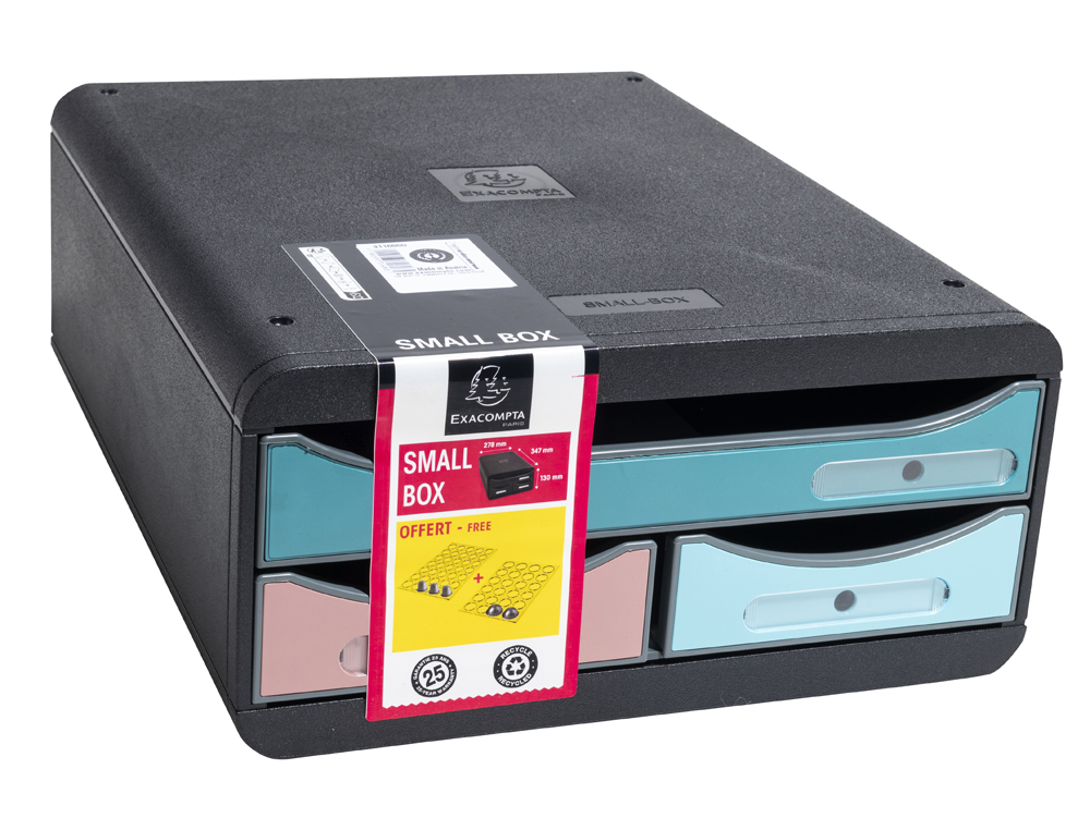 MODULE CLASSEMENT EXACOMPTA SMALL BOX SKANDI 3 TIROIRS COLORIS ASSORTIS