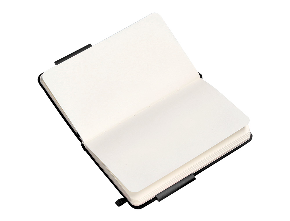 CARNET A6 ANTARTIK NOTES PAPIER UNI IVOIRE COUVERTURE RIGIDE FERMETURE ELASTIQUE 100PAGES 80GR COLORIS NOIR