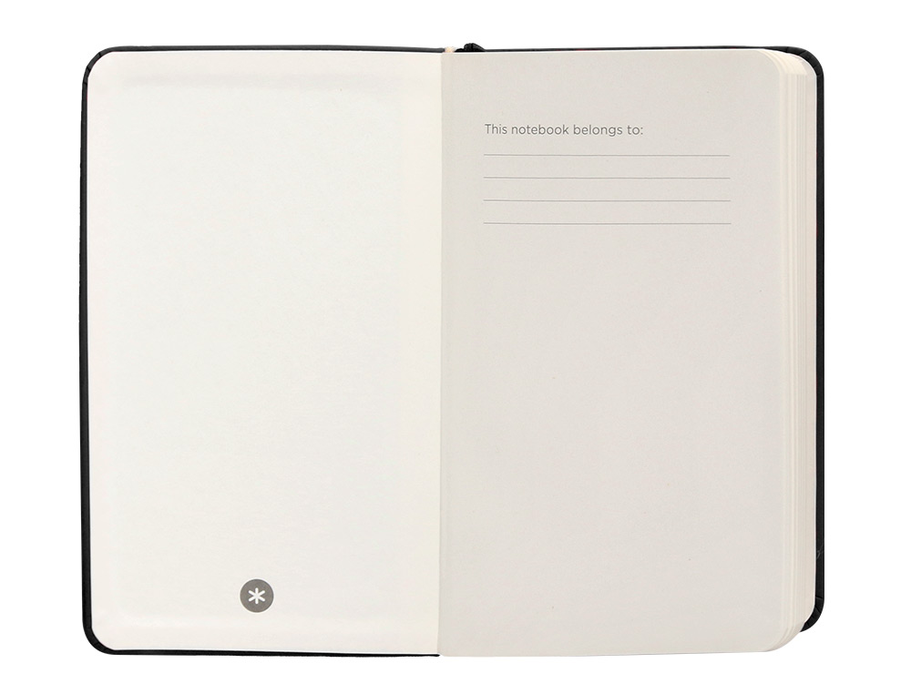 CARNET A6 ANTARTIK NOTES PAPIER UNI IVOIRE COUVERTURE RIGIDE FERMETURE ELASTIQUE 100PAGES 80GR COLORIS NOIR