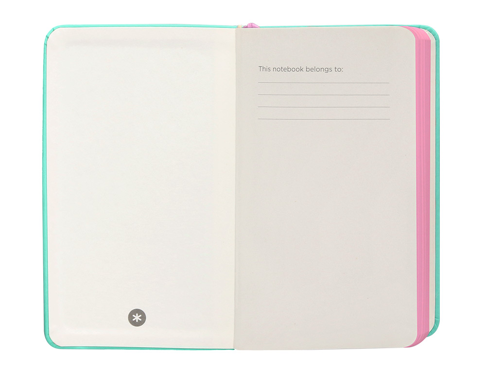 CARNET A6 ANTARTIK NOTES LIGNECOUVERTURE RIGIDE FERMETURE ELASTIQUE ROSE 200 PAGES 80GR COLORIS TURQUOISE