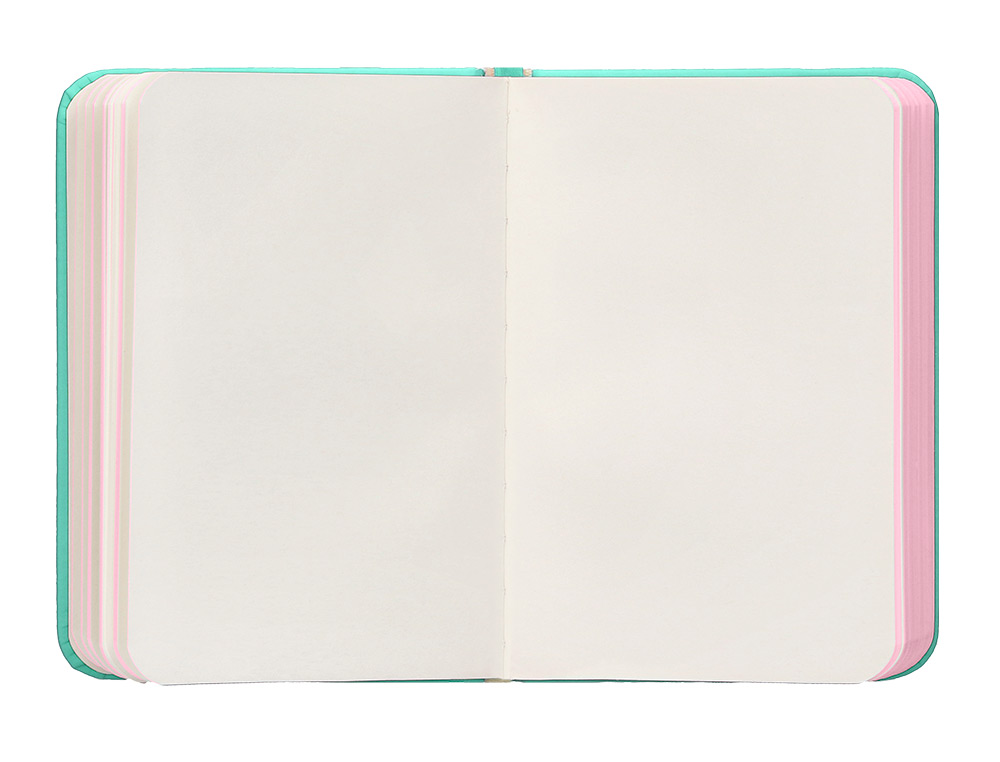CARNET A7 ANTARTIK NOTES PAPIER UNI IVOIRE COUVERTURE RIGIDE FERMETURE ELASTIQUE ROSE 80 PAGES 80GR COLORIS TURQUOISE