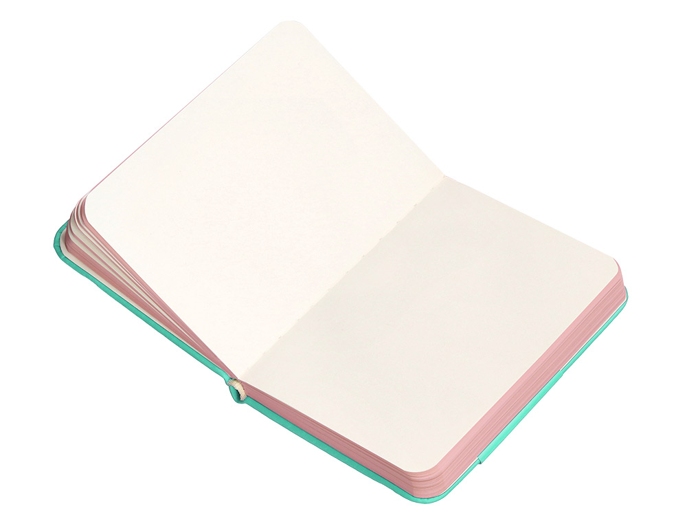 CARNET A7 ANTARTIK NOTES PAPIER UNI IVOIRE COUVERTURE RIGIDE FERMETURE ELASTIQUE ROSE 80 PAGES 80GR COLORIS TURQUOISE