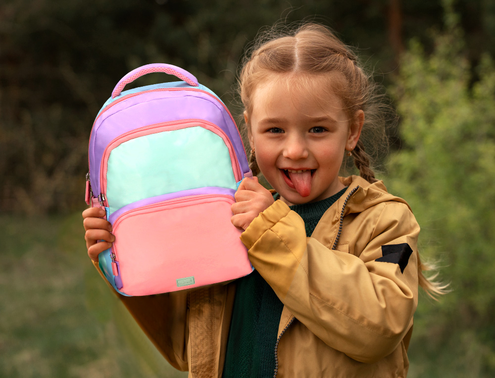 SAC A DOS LIDERPAPEL SCOLAIRE MULTIPOCHES ET MULTICOULEURS PASTEL 35X11X27CM