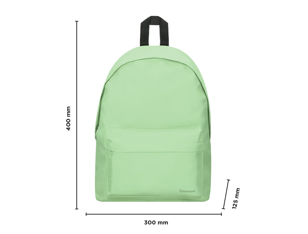 SAC A DOS LIDERPAPEL 1 COMPARTIMENT 40X12,5X30 CM COLORIS VERT PASTEL