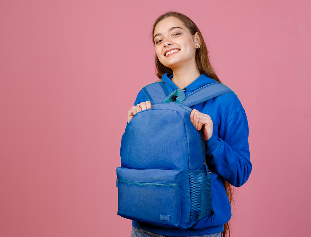 SAC A DOS LIDERPAPEL 1 COMPARTIMENT POCHE LATERALE 40X12,5X30CM COLORIS BLEU OCEAN