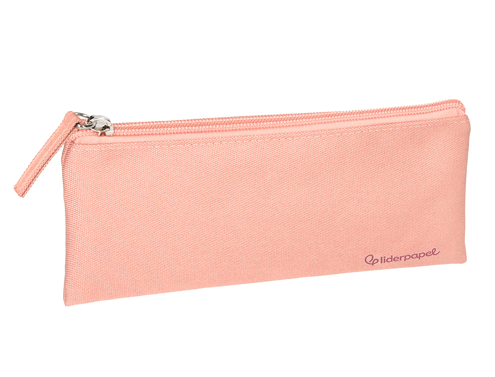 FOURRE-TOUT LIDERPAPEL PLAT 1 COMPARTIMENT 20X10CM COLORIS ROSE PECHE
