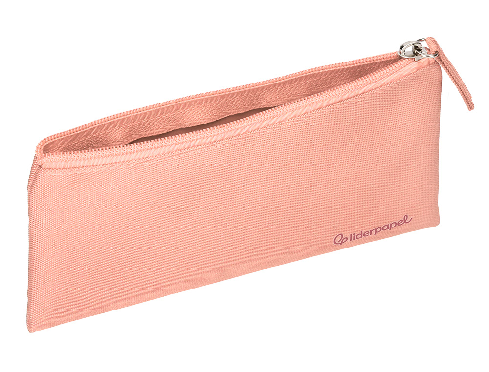 FOURRE-TOUT LIDERPAPEL PLAT 1 COMPARTIMENT 20X10CM COLORIS ROSE PECHE
