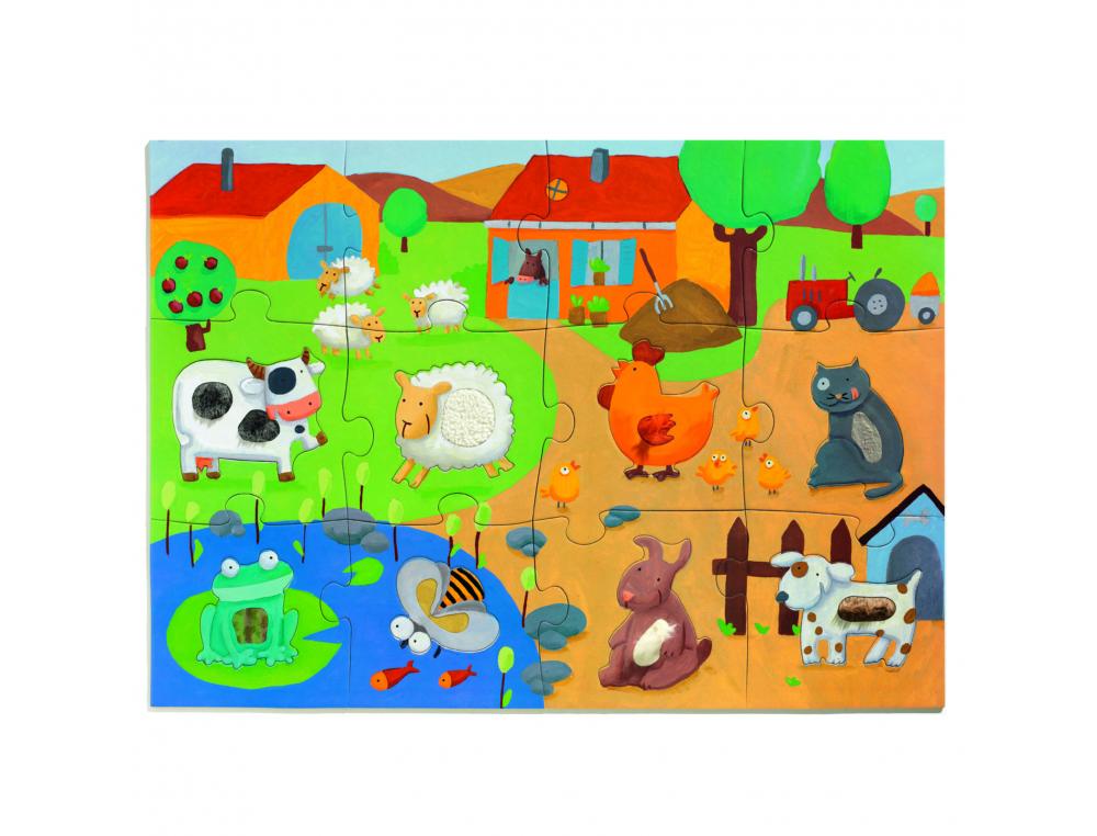 PUZZLES GEANTS DJECO TACTILOFERME GRANDES PIECES   20 PIECES