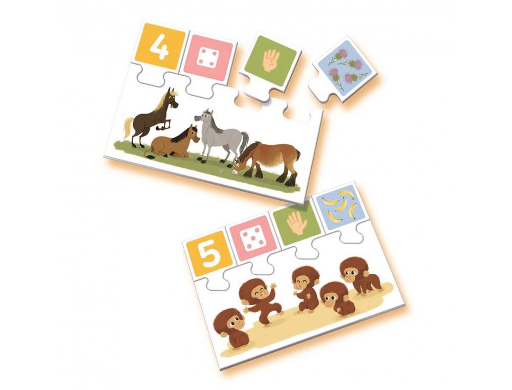 JOUER AVEC LES CHIFFRES RAVENSBURGER 1 2 3 APPRENTISSAGE JUSQU A 10 10 PLANCHES 40 PIECES DE PUZZLE