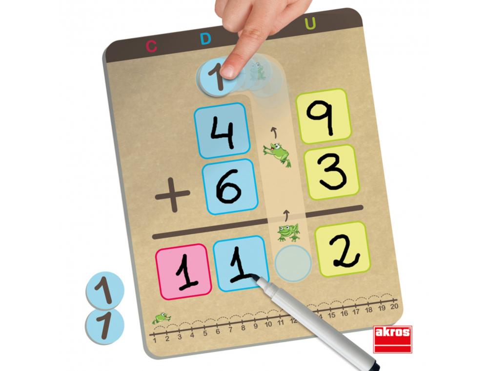 JEUX MATHEMATIQUES AKROS APPRENDS A ADDITIONNER ET A   SOUSTRAIRE AVEC LES RETENUES  8 PLANCHES 29 FICHES 8