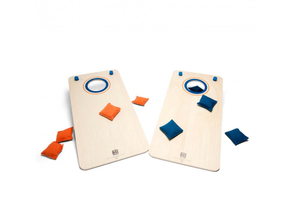 JEUX DE KERMESSE BS TOYS PLANCHE A TROU 21 POINTS 2    PLANCHES BOIS ET 8 SACS