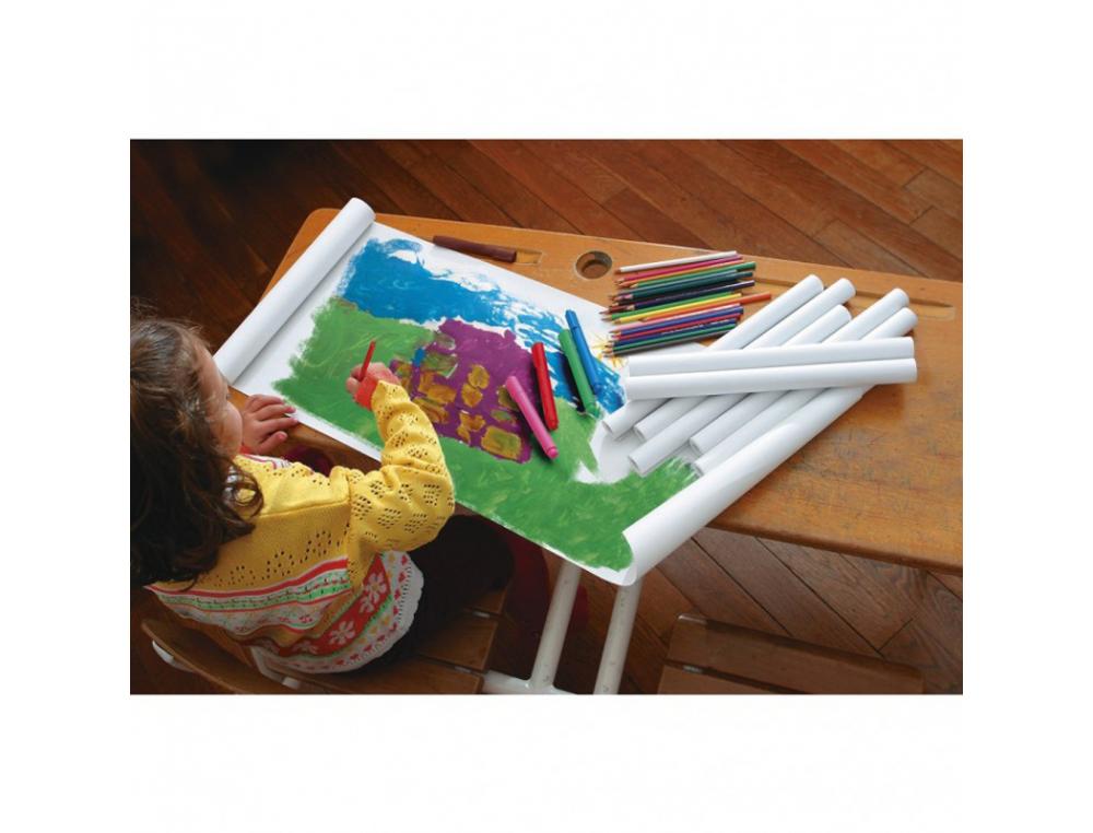 PAPIER KRAFT CLAIREFONTAINE 60G COLORIS BLANC ROULEAU     1X10M