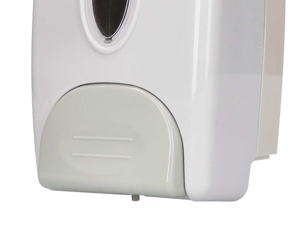 DISTRIBUTEUR SAVON Q-CONNECT MANUEL INDICATEUR NIVEAU 1000ML COLORIS BLANC/GRIS 235X135X95MM