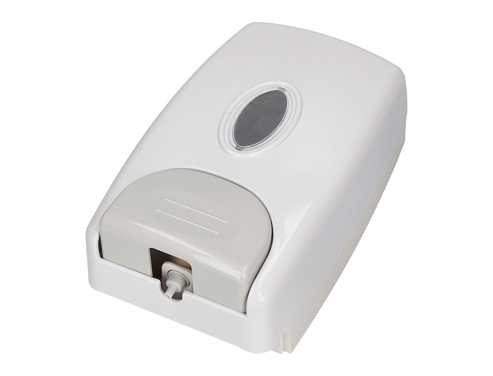 DISTRIBUTEUR SAVON Q-CONNECT MANUEL INDICATEUR NIVEAU 1000ML COLORIS BLANC/GRIS 235X135X95MM