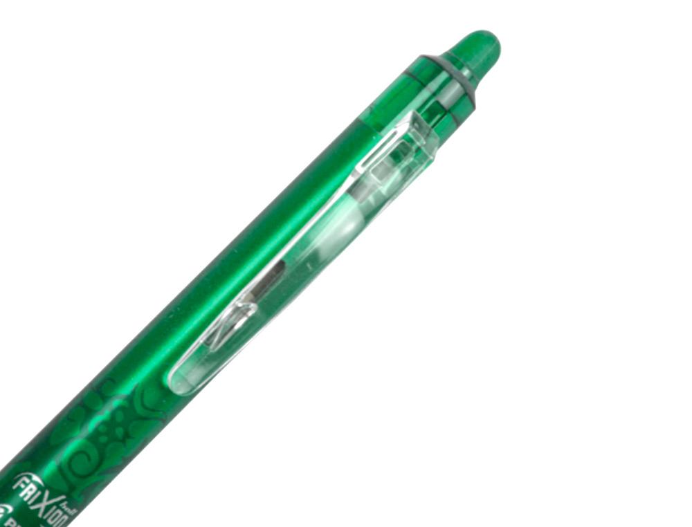 ROLLER PILOT FRIXION CLICKER ÉCRITURE MOYENNE 0.35MM ENCRE EFFAÇABLE GOMME SERTIE GRIP PREHENION RECHARGEABLE VERT