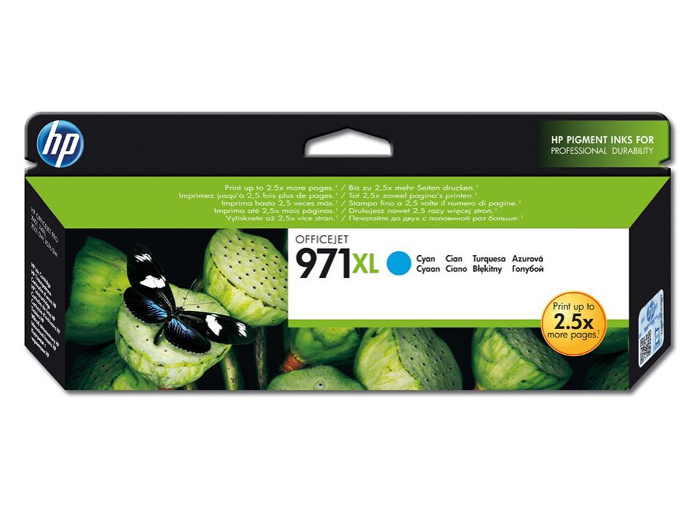CARTOUCHE HP 971XL JET D'ENCRE CN626AE COULEUR CYAN HAUTE CAPACITÉ 6600P