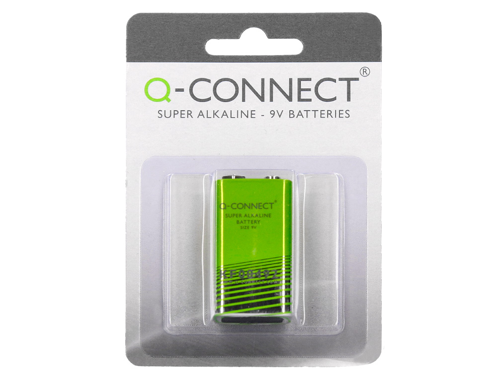 PILE Q-CONNECT ÉCONOMIQUE CAPACITÉ 9V I.C.E. 6LR61 TAILLE 9 V BLISTER 1 UNITÉ