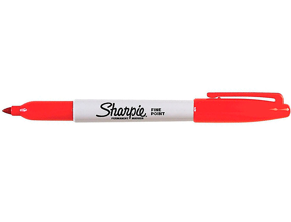 MARQUEUR SHARPIE PERMANENT POINTE OGIVE FINE 0.9MM SÈCHE RAPIDEMENT COLORIS ROUGE