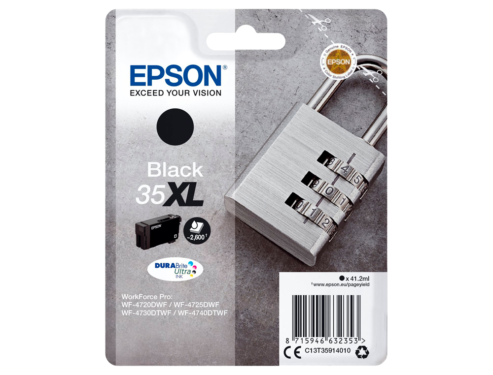 CARTOUCHE EPSON 35XL CADENAS T35914010 COULEUR NOIR HAUTE CAPACITÉ