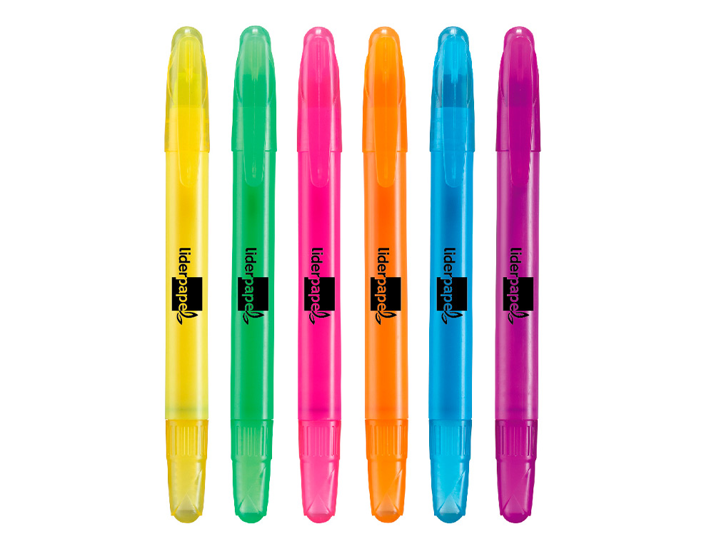 SURLIGNEUR LIDERPAPEL MARQUEUR CIRE GEL STICK APPLICATEUR FLUORESCENT POCHETTE DE 6