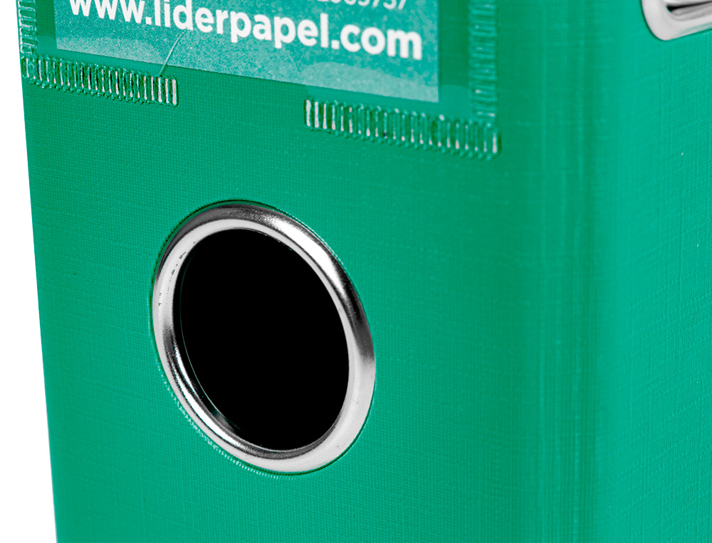 CLASSEUR LEVIER LIDERPAPEL A4 DOCUMENTA CARTON REMBORDÉ 1,9MM DOS 75MM RADO MÉTALLIQUE COLORIS VERT