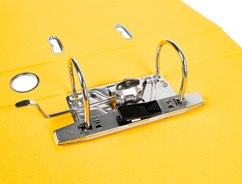 CLASSEUR LEVIER LIDERPAPEL A4 DOCUMENTA CARTON REMBORDÉ 1,9MM DOS 52MM RADO MÉTALLIQUE COLORIS JAUNE