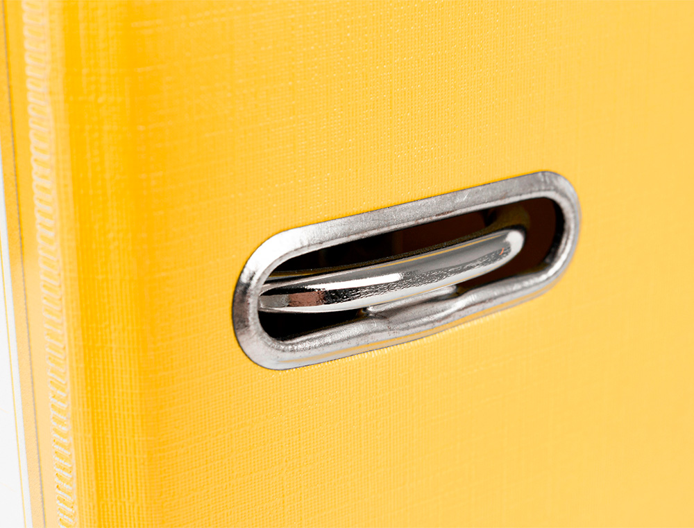 CLASSEUR LEVIER LIDERPAPEL A4 DOCUMENTA CARTON REMBORDÉ 1,9MM DOS 52MM RADO MÉTALLIQUE COLORIS JAUNE