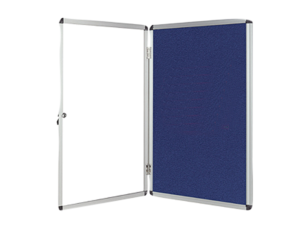 VITRINE AFFICHAGE Q-CONNECT CADRE ALUMINIUM INTÉRIEUR FOND FEUTRINE SERRURE PORTE MÉTHACRYLATE 12F A4 90X120CM